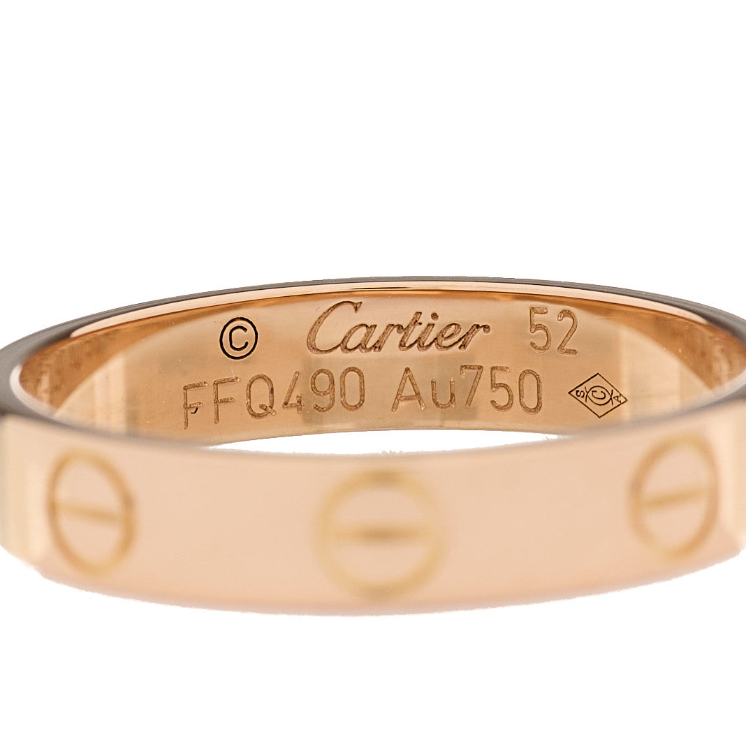 18K Pink Gold 3.5mm LOVE Wedding Band Ring 52 6