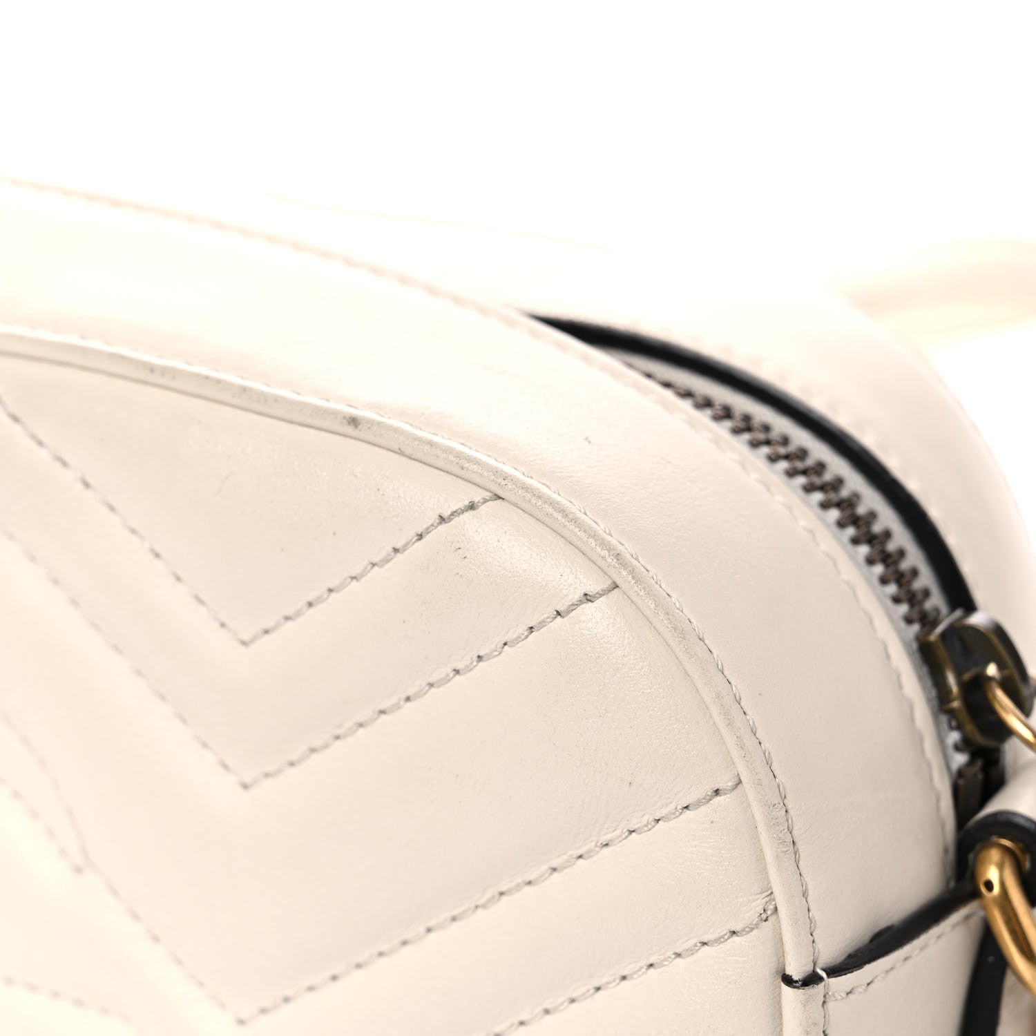 Gucci Calfskin Matelasse Animal Studs Small GG Marmont Chain Shoulder Bag White 14 of 17