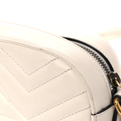 Gucci Calfskin Matelasse Animal Studs Small GG Marmont Chain Shoulder Bag White 14 of 17