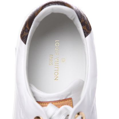 Louis Vuitton Lambskin Embossed Monogram Time Out Sneakers 40.5 White 9 of 10
