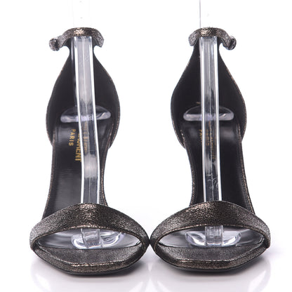 Saint Laurent Evora Amber 85 Astrap Sandals 36.5 Gunmetal 2 of 9