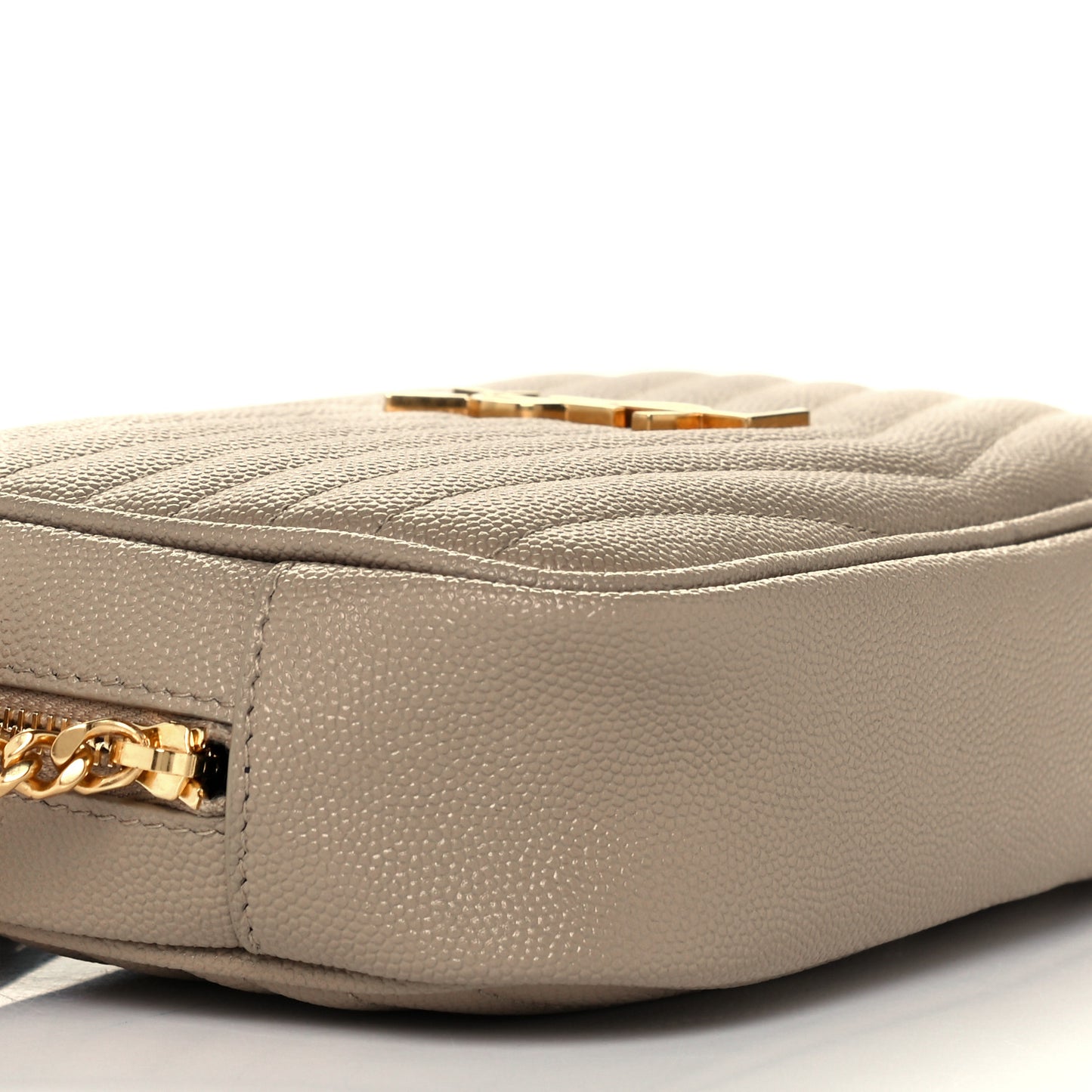 Grain De Poudre Matelasse Monogram Mini Lou Camera Bag Dark Beige