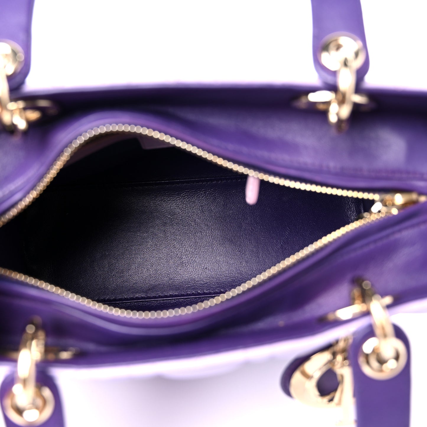 Lambskin Cannage Medium Tri-Color Lady Dior Purple Light Pink