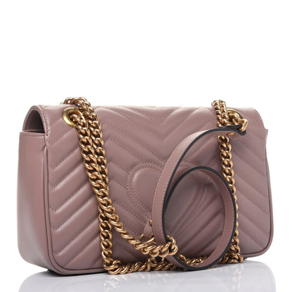 Gucci Calfskin Matelasse Small GG Marmont Shoulder Bag Porcelain Rose 3 of 15
