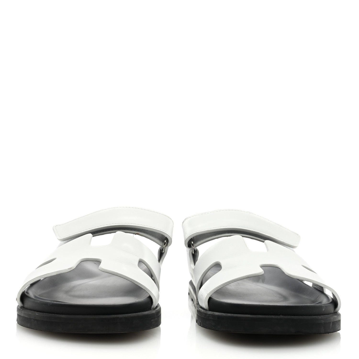 Hermes Calfskin Womens Chypre Sandals 37 White 3 of 8