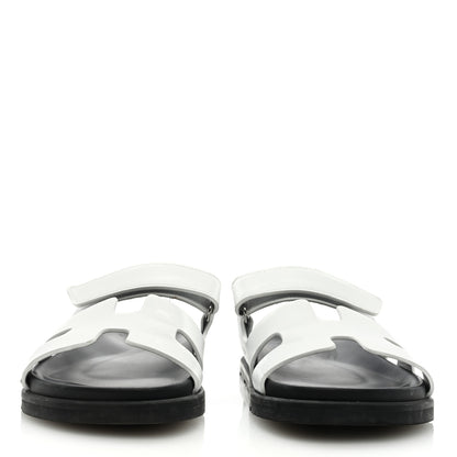 Hermes Calfskin Womens Chypre Sandals 37 White 3 of 8