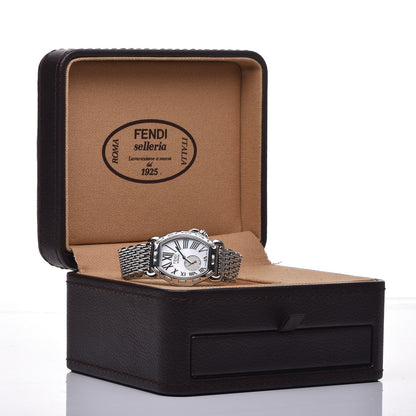 Fendi Stainless Steel Diamond Mother of Pearl 34mm Selleria Tonneau Quartz Watch 9 of 9
