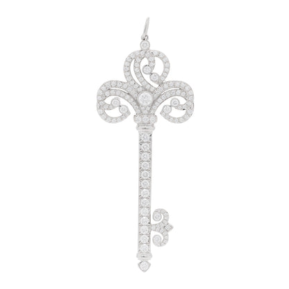 Tiffany Platinum Diamond Enchant Heart Key Pendant 1 of 3