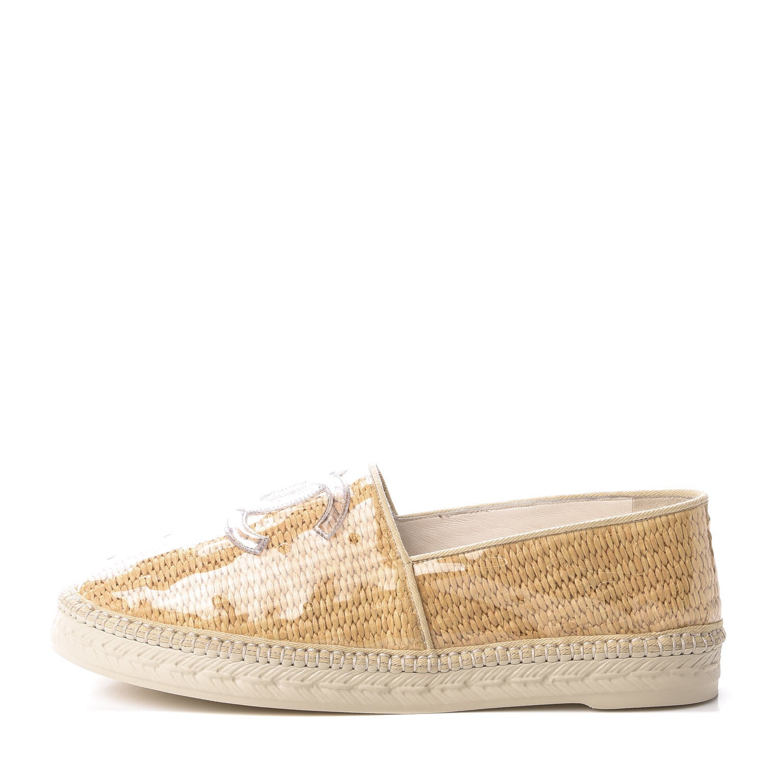 Chanel PVC Raffia CC Espadrilles 41 Beige 1 of 11