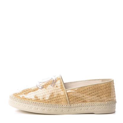 Chanel PVC Raffia CC Espadrilles 41 Beige 1 of 11