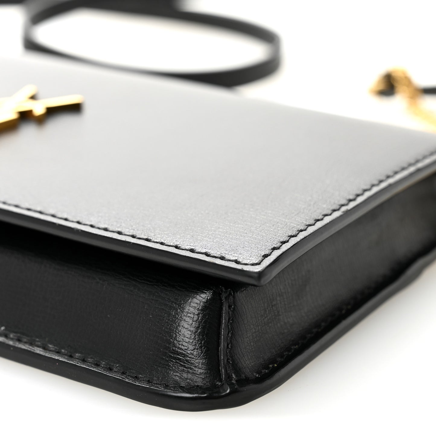 Smooth Calfskin Monogram Phone Holder Crossbody Black