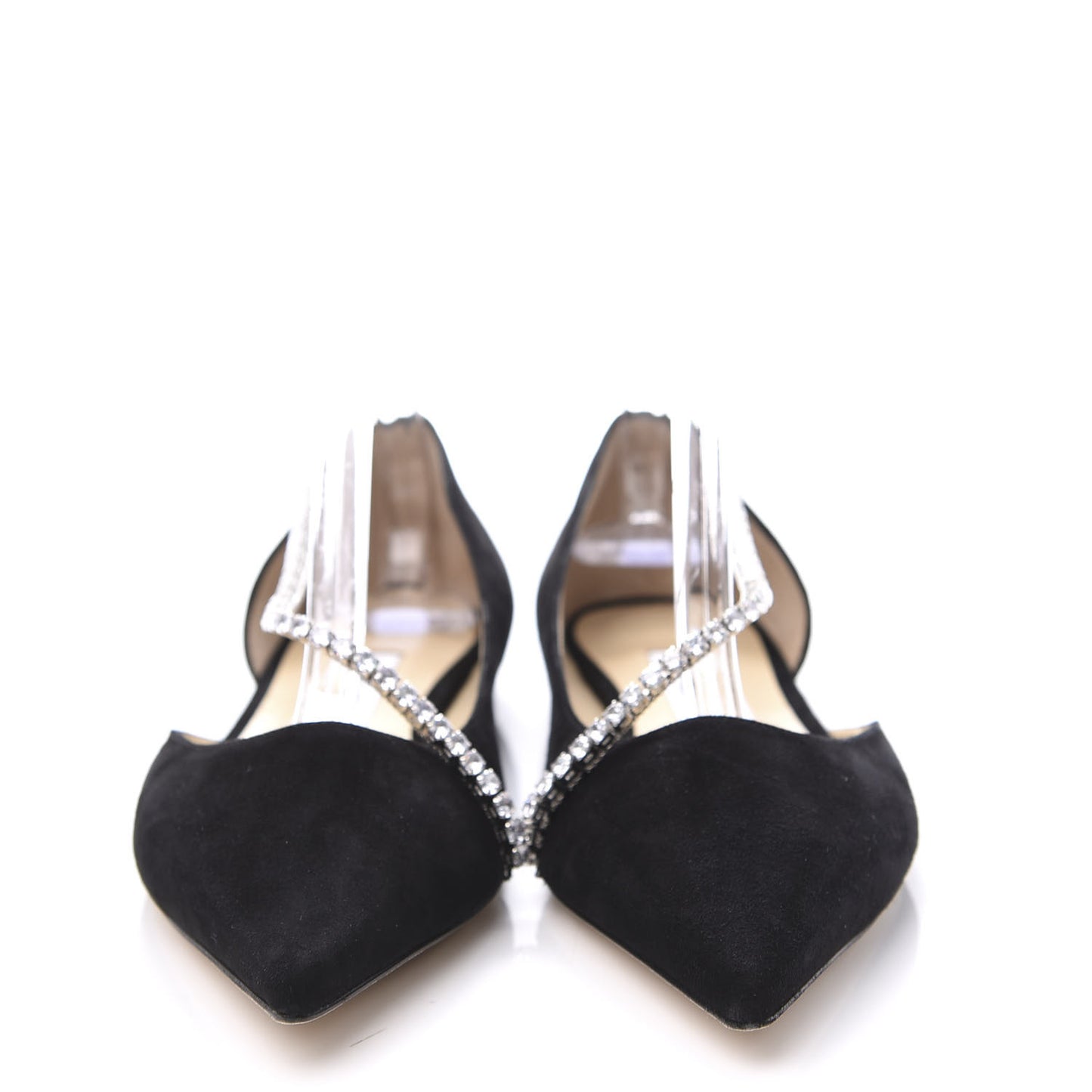 Suede Crystal Trude Flats 37 Black