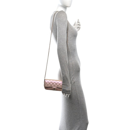 Chanel Iridescent Calfskin Quilted Glasses Case With Chain Pink 2 of 11