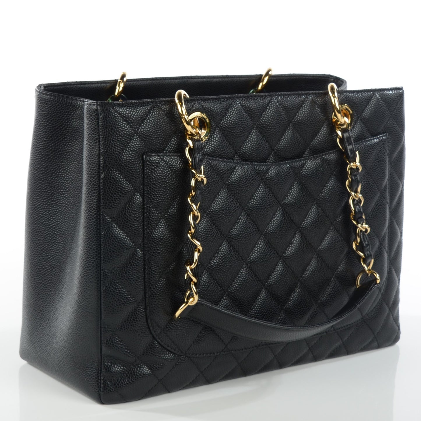Caviar Quilted Grand Shopping Tote GST Black