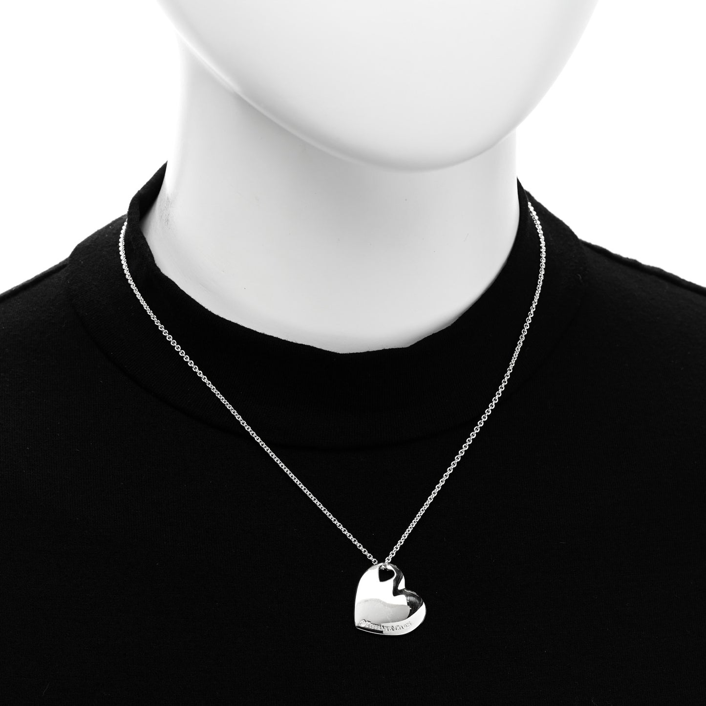 Sterling Silver Heart Cutout Pendant Necklace