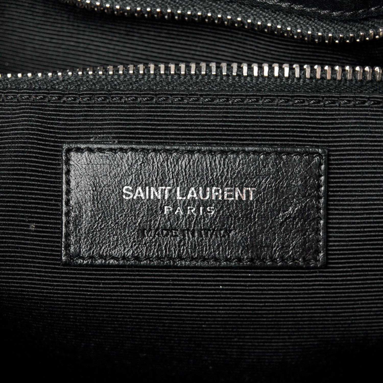 Saint Laurent Lambskin Matelasse Studded Chevron Monogram Shopping Bag Black 6 of 14