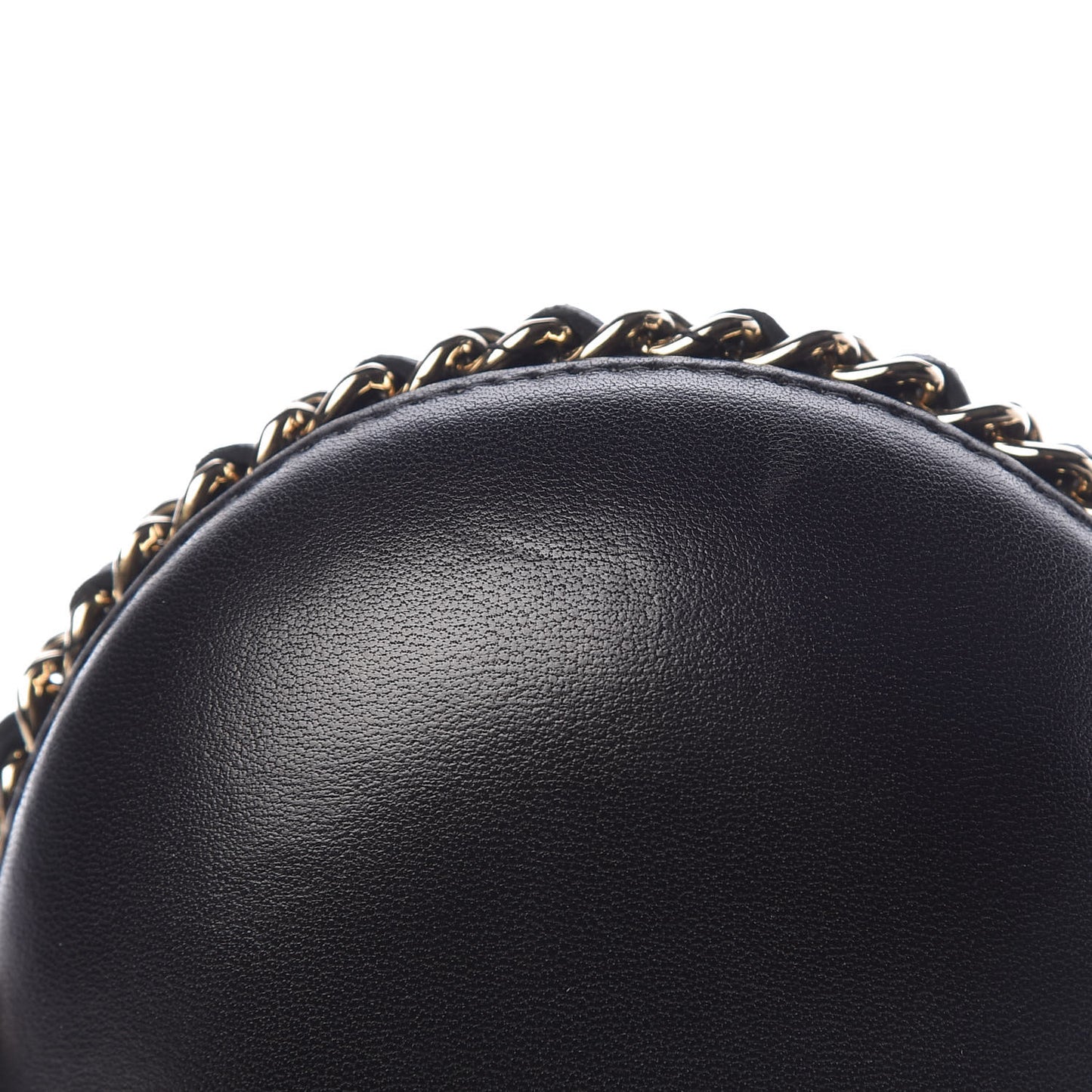 Lambskin Chain Around Phone Holder Black