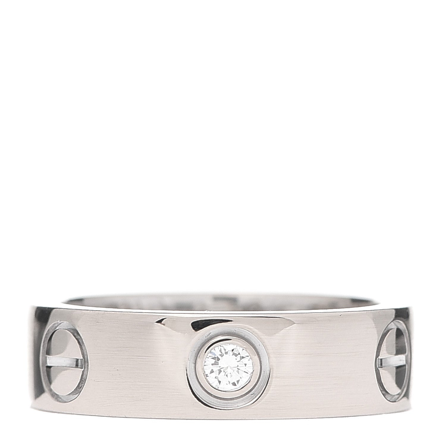 Cartier 18K White Gold 3 Diamond 5.5mm LOVE Ring 51 5.75 1 of 7