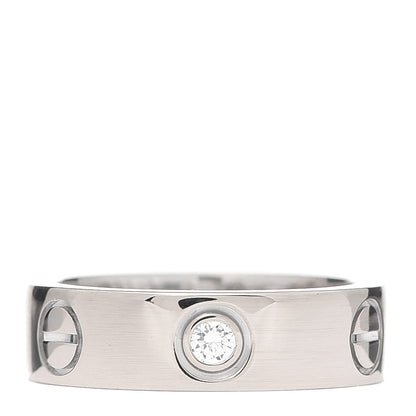 Cartier 18K White Gold 3 Diamond 5.5mm LOVE Ring 51 5.75 1 of 7