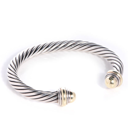 David Yurman Sterling Silver 14K Yellow Gold 7mm Cable Classics Bracelet 3 of 6