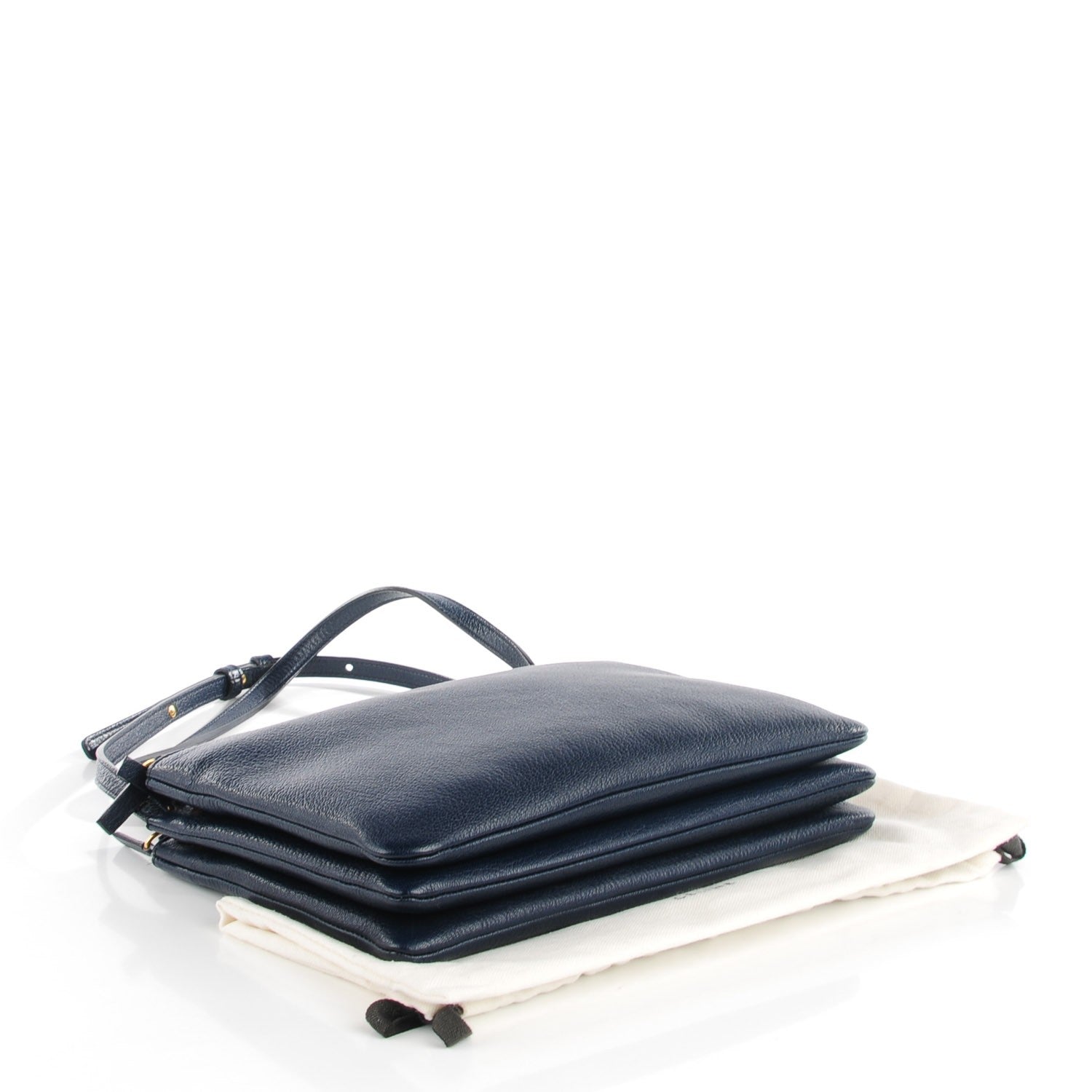 Celine Goatskin Large Trio Crossbody Dark Blue 4 of 8