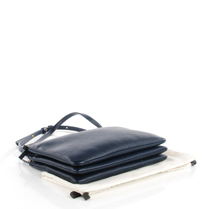 Celine Goatskin Large Trio Crossbody Dark Blue 4 of 8