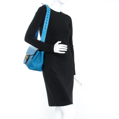 Gucci Calfskin GG Marmont Shoulder Bag Turquoise 2 of 9