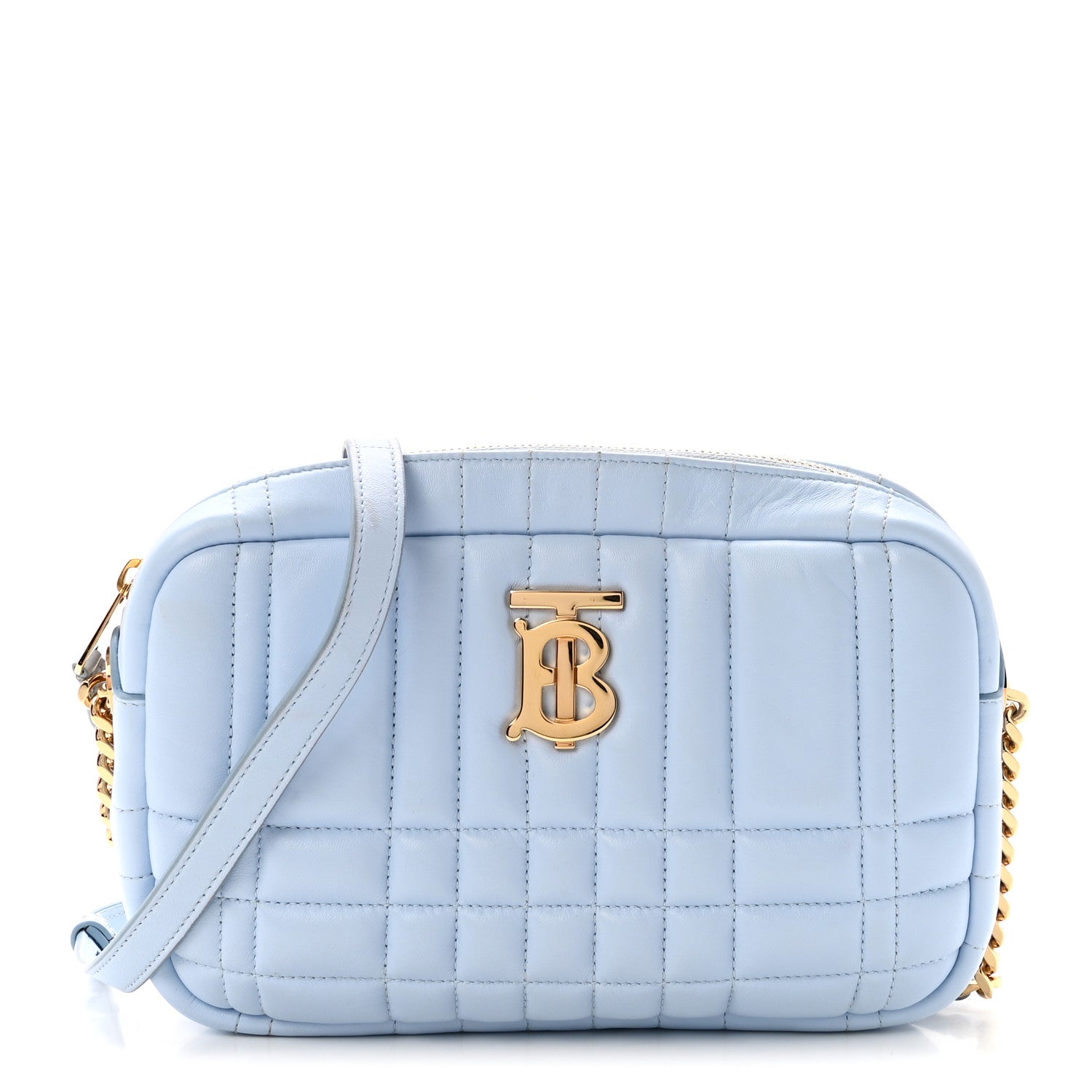 Burberry Lambskin Quilted Small Lola Camera Bag Pale Blue 1 of 10