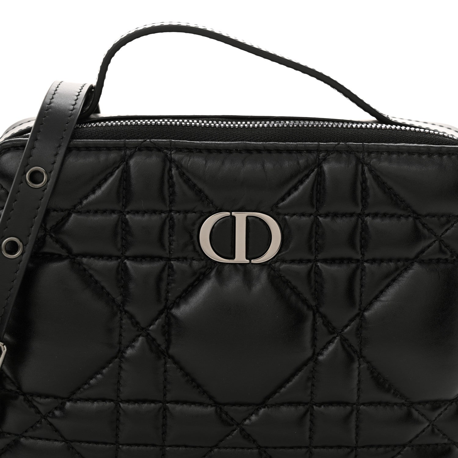 Christian Dior Calfskin Macrocannage Caro Box Bag Black 7 of 10