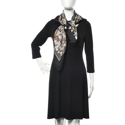 Gucci Silk Twill Wondergardenia Square Scarf Anthracite 2 of 4