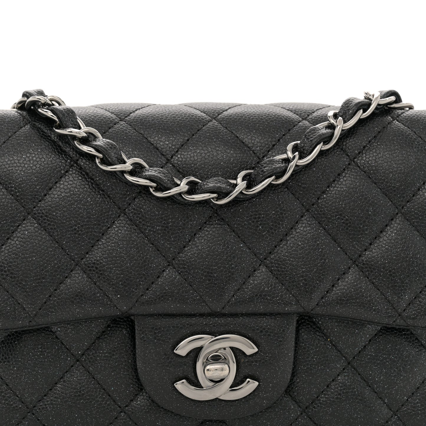 Caviar Quilted Mini Rectangular Flap Black