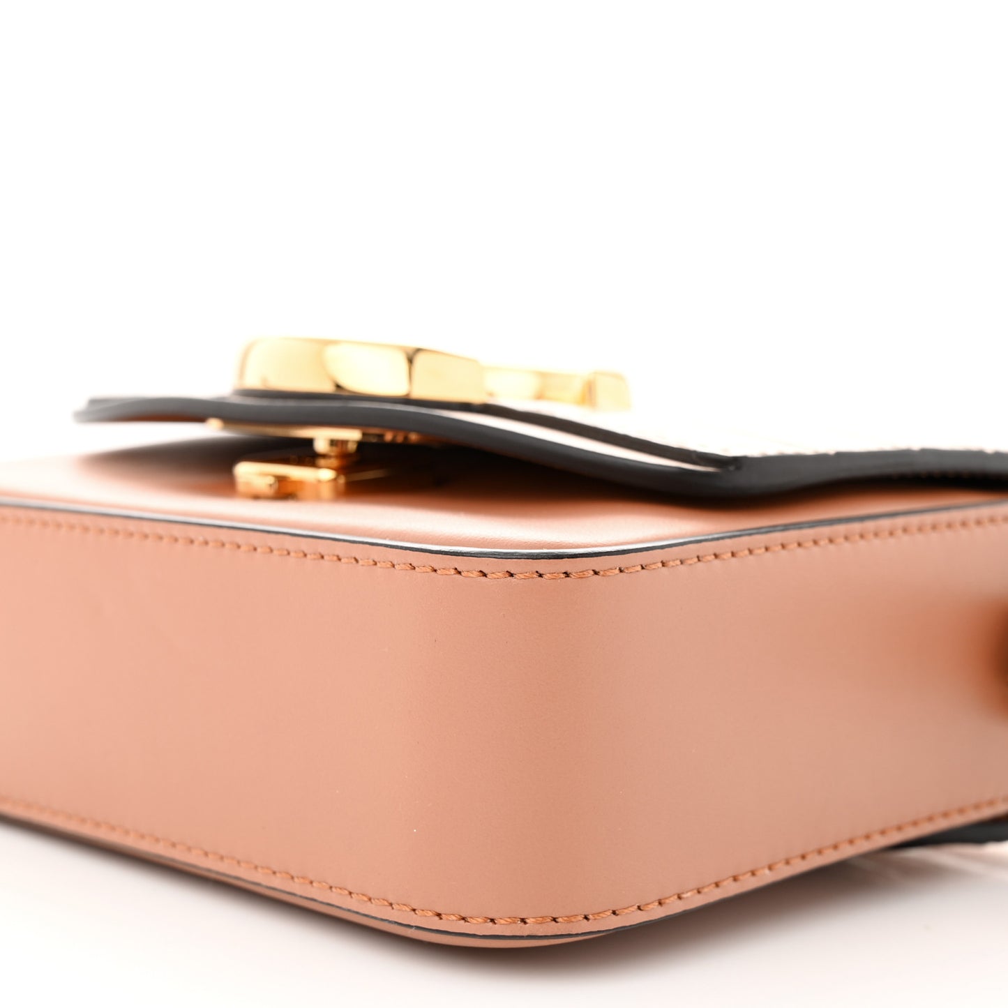 Calfskin Crocodile Embossed Mini C Double Carry Cement Pink