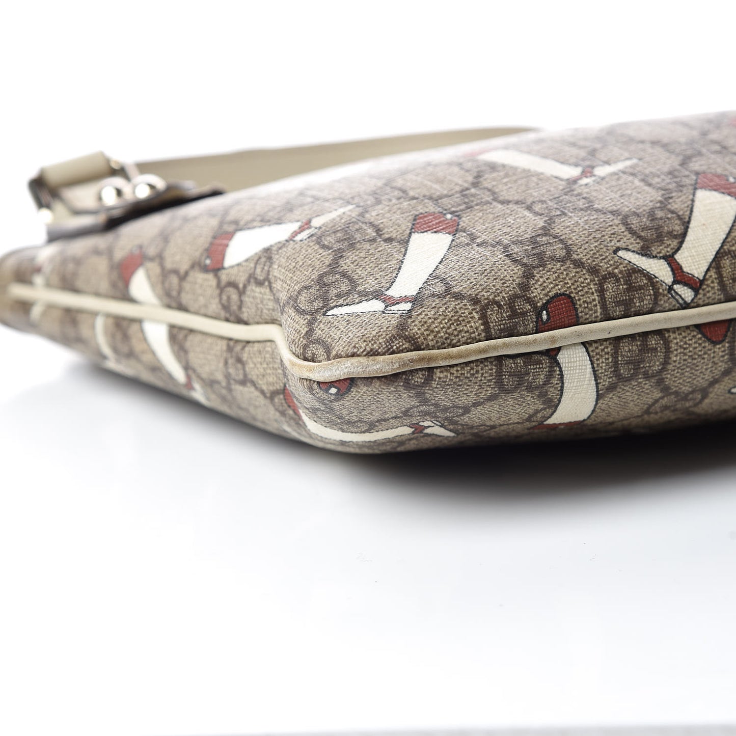 GG Plus Monogram Boot Flat Messenger Bag Beige Off White