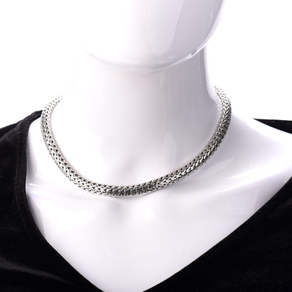 John Hardy Sterling Silver 18K Yellow Gold 7.5mm Diamond Classic Chain Necklace 2 of 4