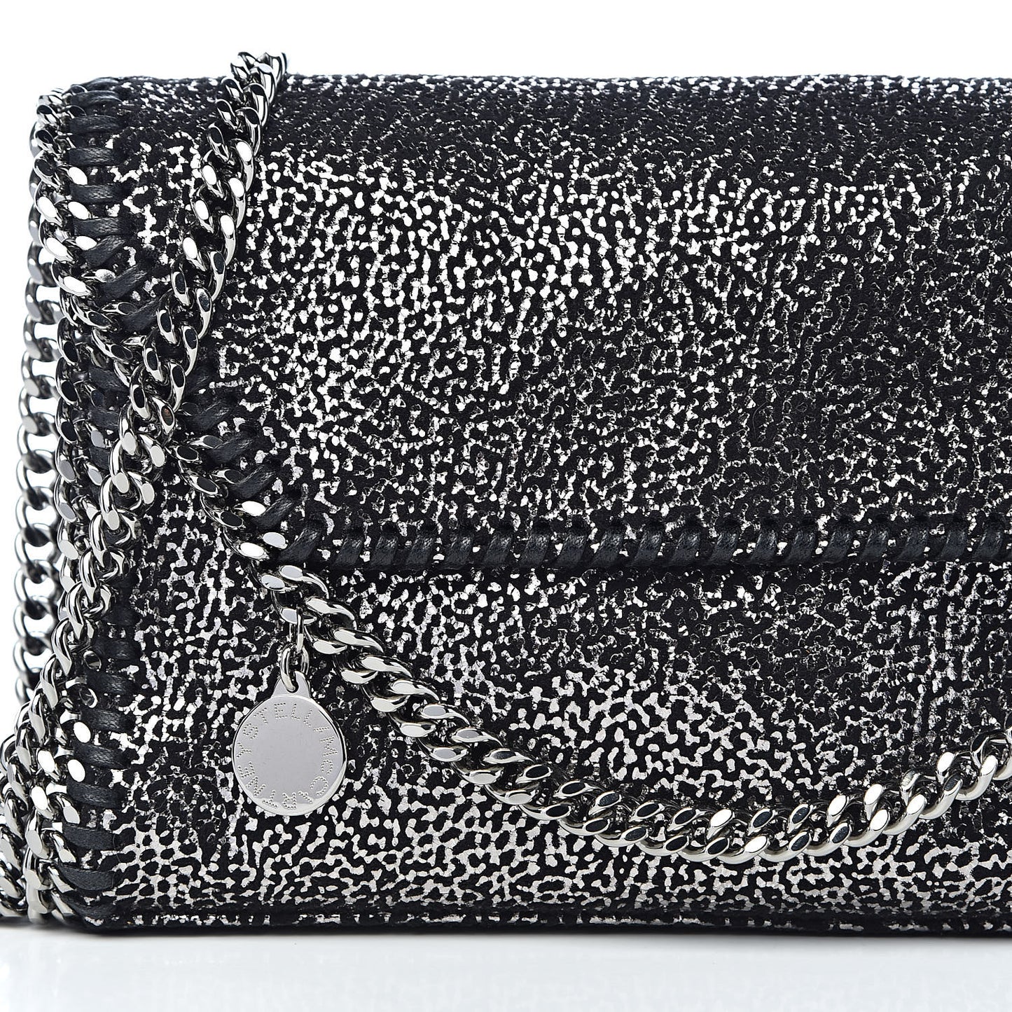 Chamois Shiny Dotted Mini Falabella Crossbody Bag Ruthenium