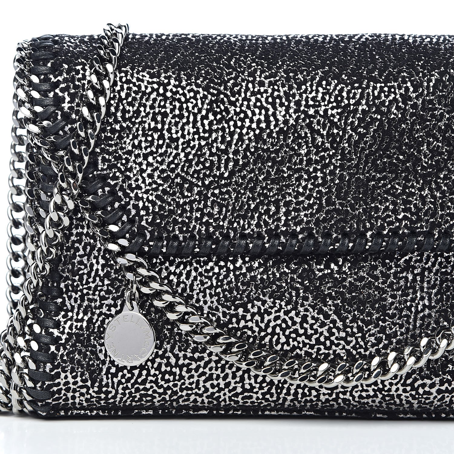 Stella McCartney Chamois Shiny Dotted Mini Falabella Crossbody Bag Ruthenium 9 of 9