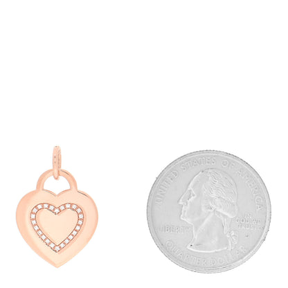 Tiffany 18K Rose Gold Diamond Tiffany Heart Tag Charm 2 of 3