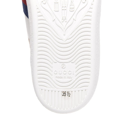 Gucci Calfskin Bee Star Embroidered Sylvie Web Ace Sneakers 35.5 White 8 of 9