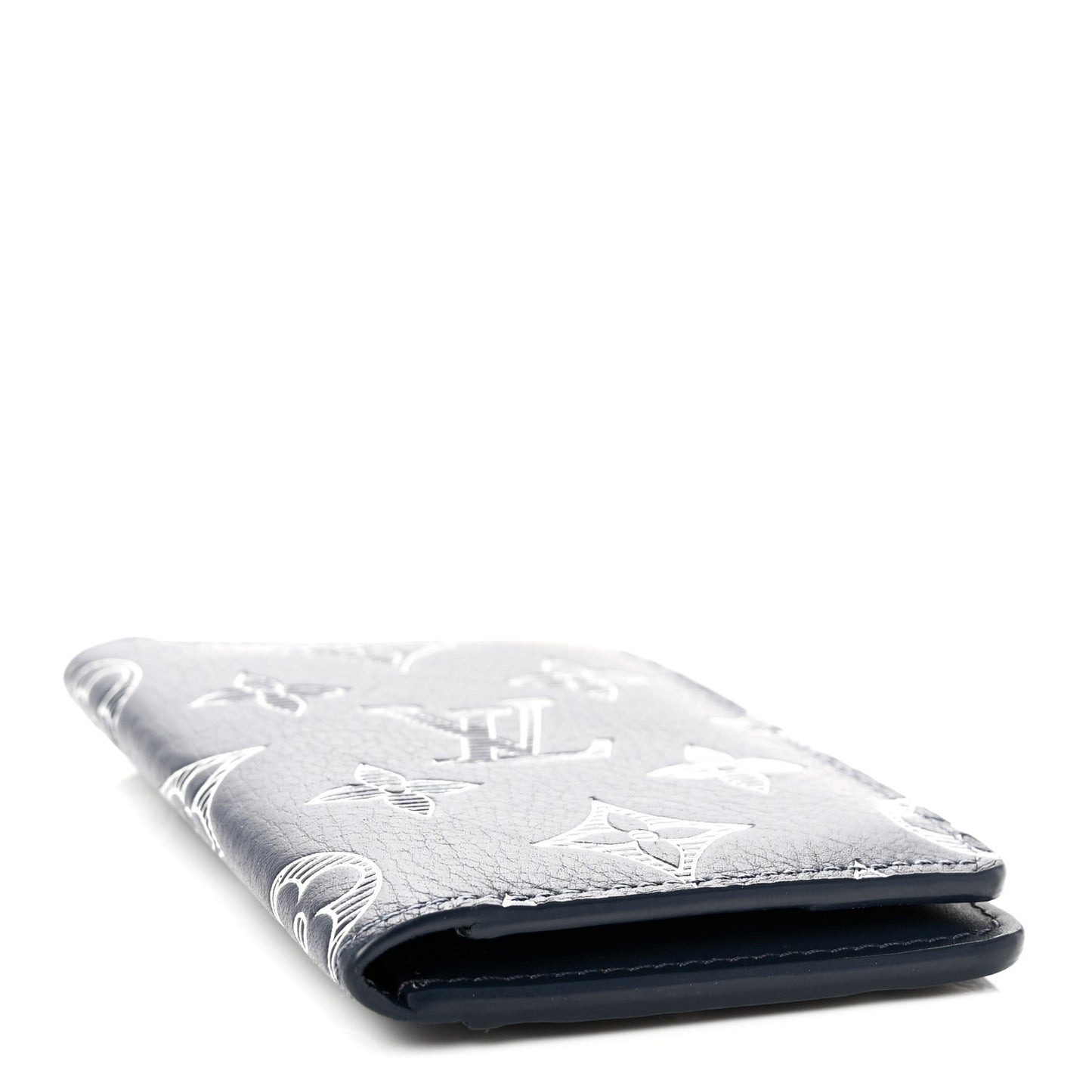 Calfskin Monogram Shadow Pocket Organizer Navy Blue White