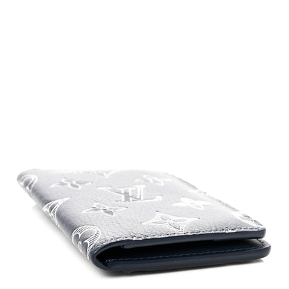 Louis Vuitton Calfskin Monogram Shadow Pocket Organizer Navy Blue White 4 of 7