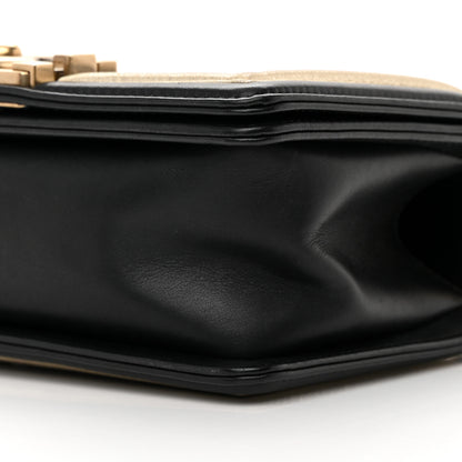 Chanel Metallic Calfskin Pleated Small Boy In Rome Flap Black Gold 10 of 16