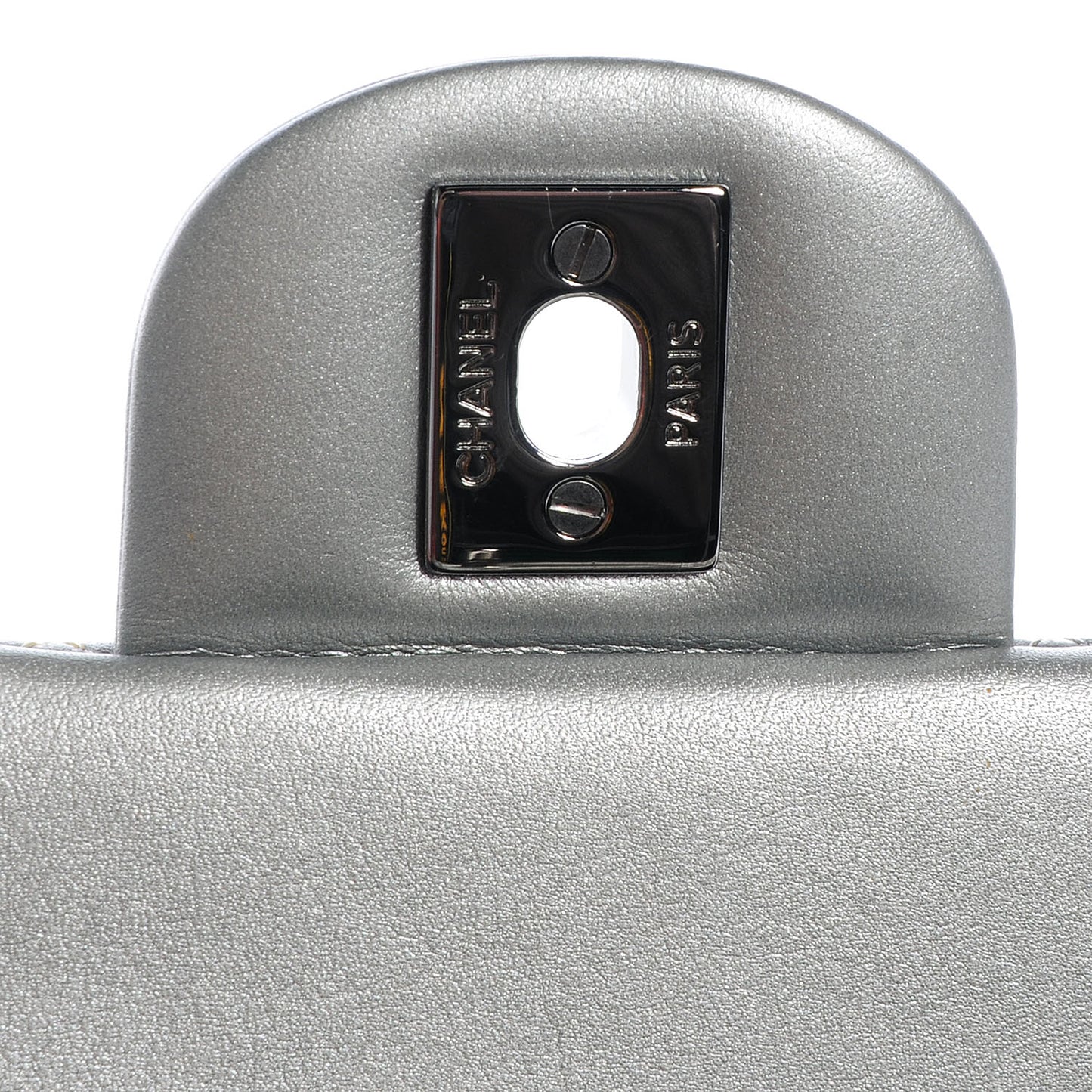 Lambskin Quilted Mini Flap Silver