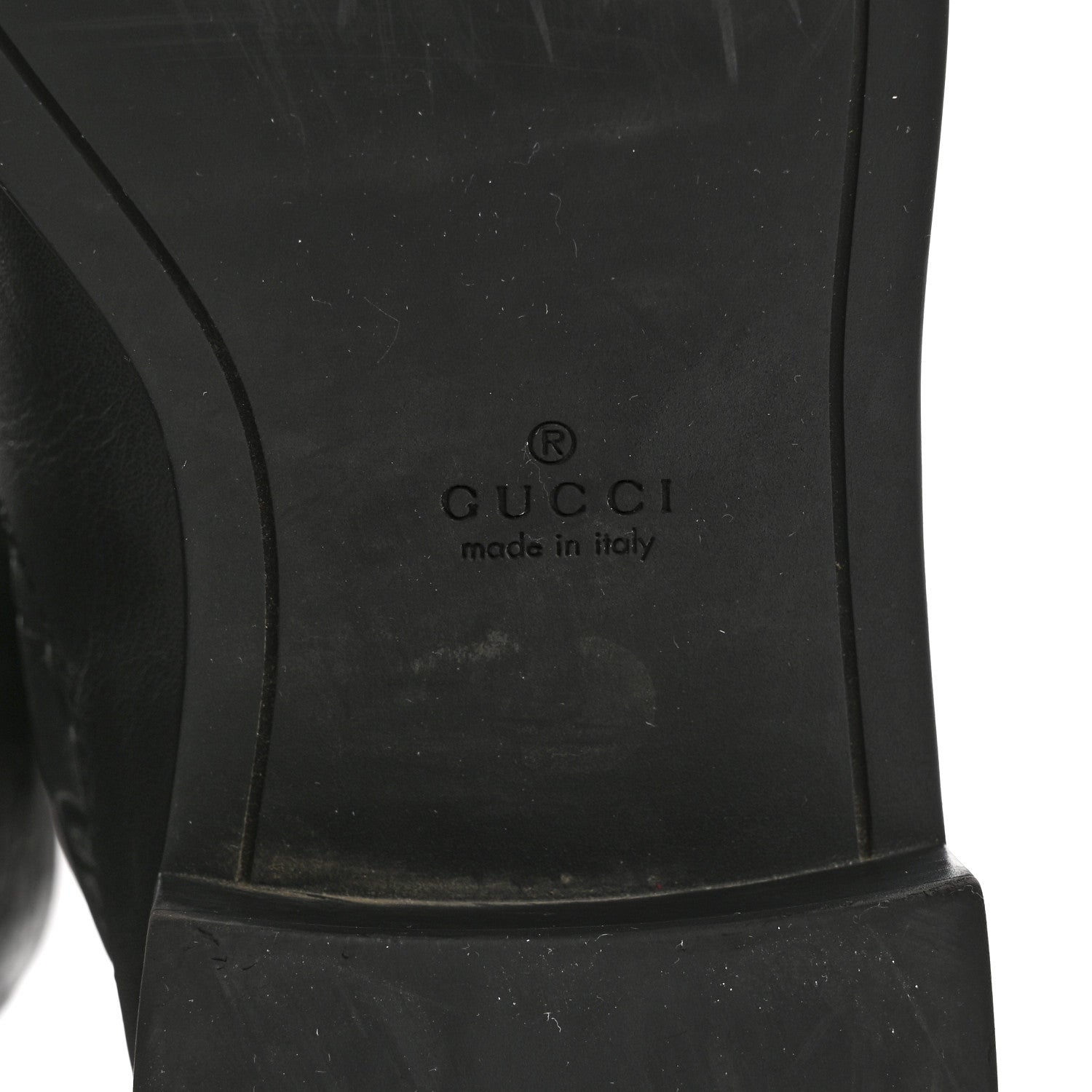 Gucci Guccissima Calfskin Miro Soft Knee High Riding Boots 35 Black 7 of 8