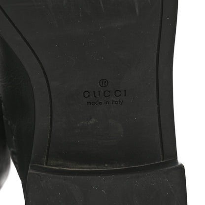 Gucci Guccissima Calfskin Miro Soft Knee High Riding Boots 35 Black 7 of 8