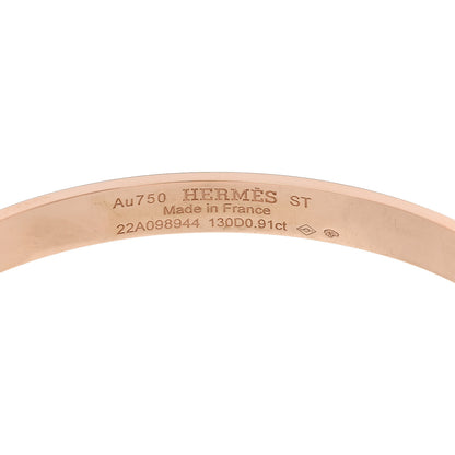 Hermes 18K Rose Gold Diamond PM Collier De Chien Pave Bracelet ST 3 of 4