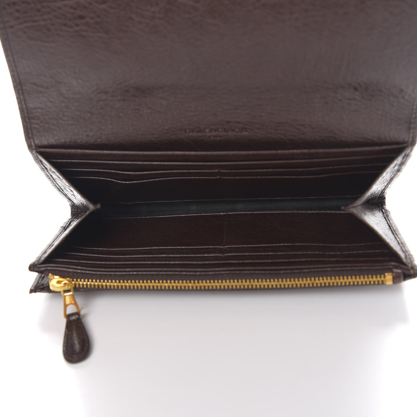 Agneau Giant 12 Gold Hardware Money Wallet Charbon
