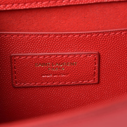 Saint Laurent Grain De Poudre Medium Monogram Kate Satchel Bandana Red 7 of 9