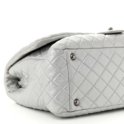 Chanel Metallic Calfskin Quilted XXL Travel Flap Bag Silver 9 of 10