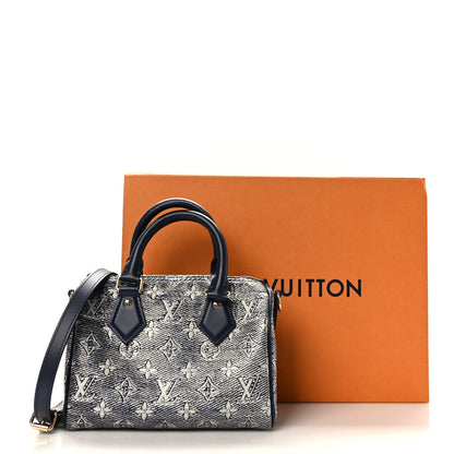 Louis Vuitton Monoglam Speedy Bandouliere 20 Blue 8 of 8