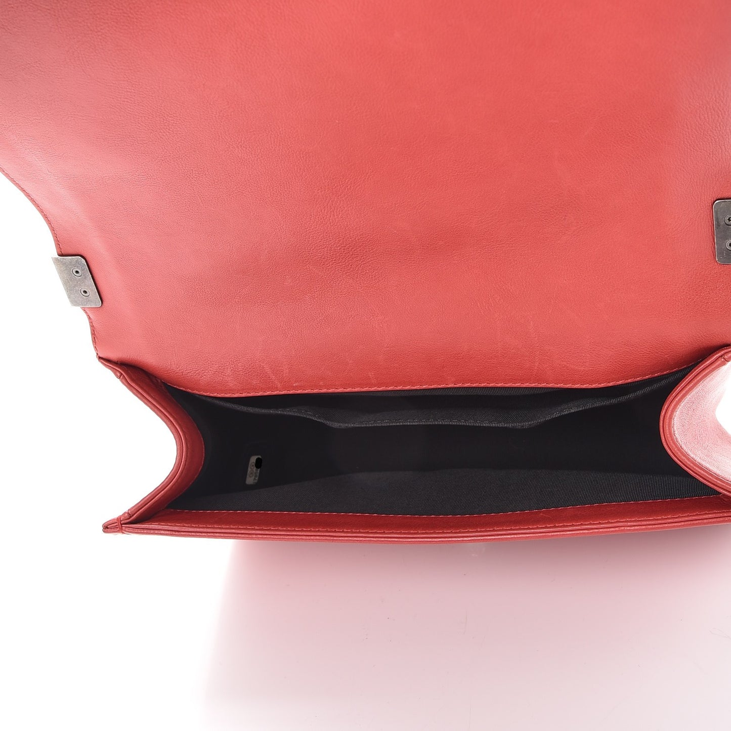 Calfskin Quilted Medium Boy Flap Red